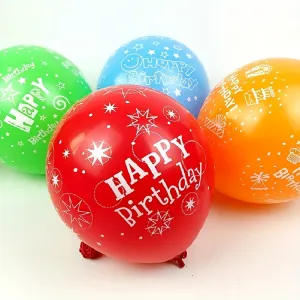 10 Latex Birthday Balloons in Assorted Colors for Parties