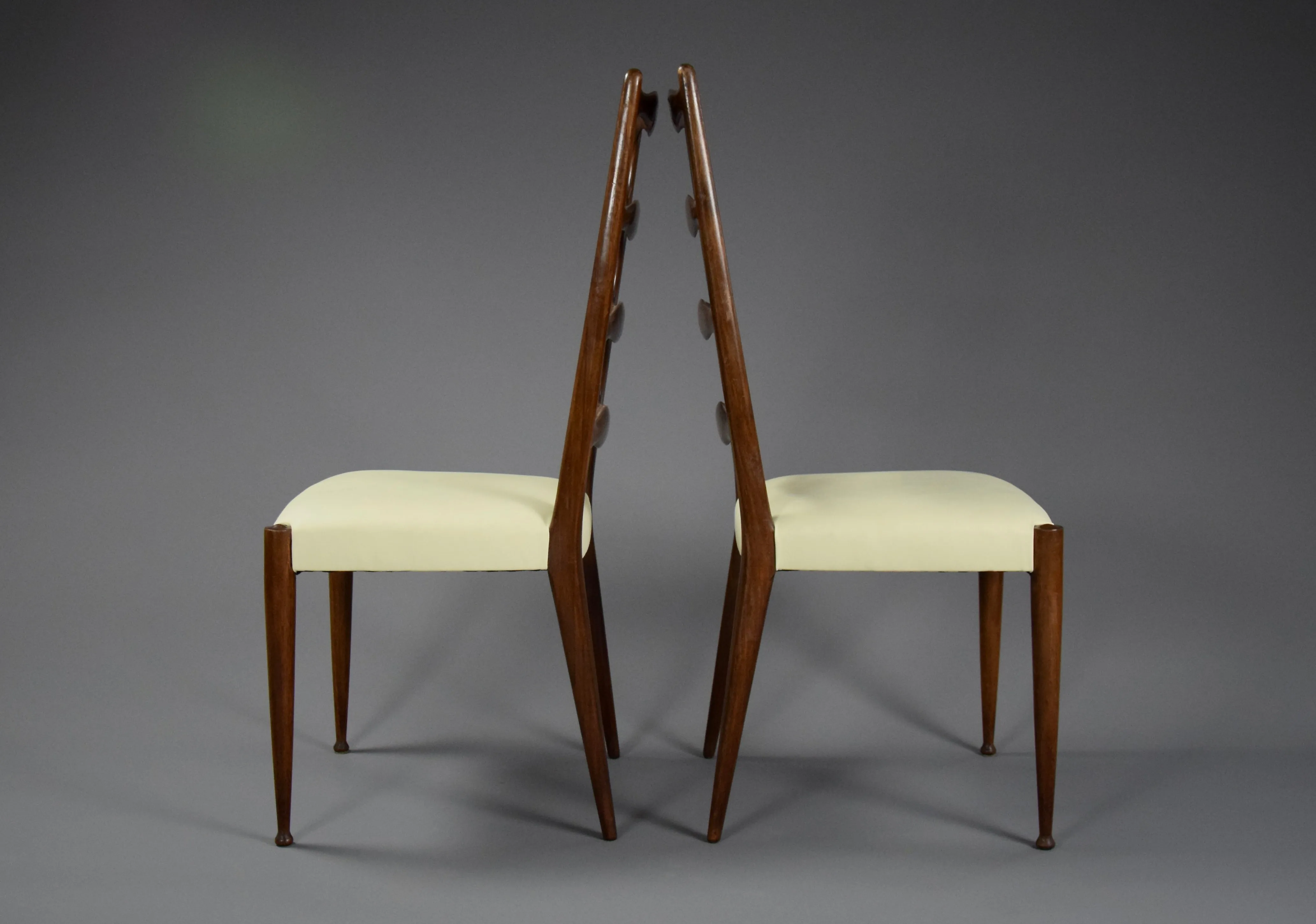 5 Italian Mid Century Walnut Dining Chairs by Paolo Buffa