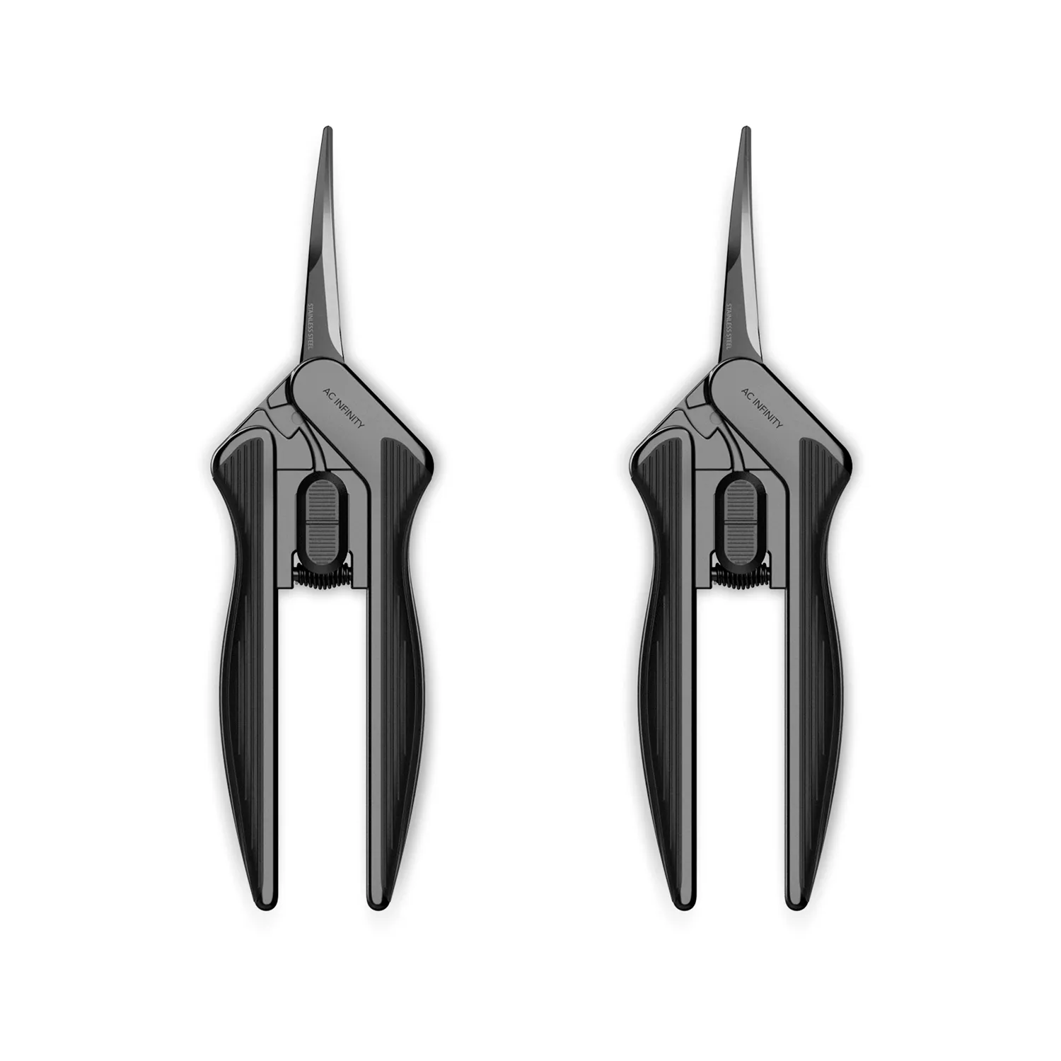 AC Infinity Stainless Steel Curved Pruning Shear, Ergonomic Lightweight, 6.6" Blades, 2-Pack