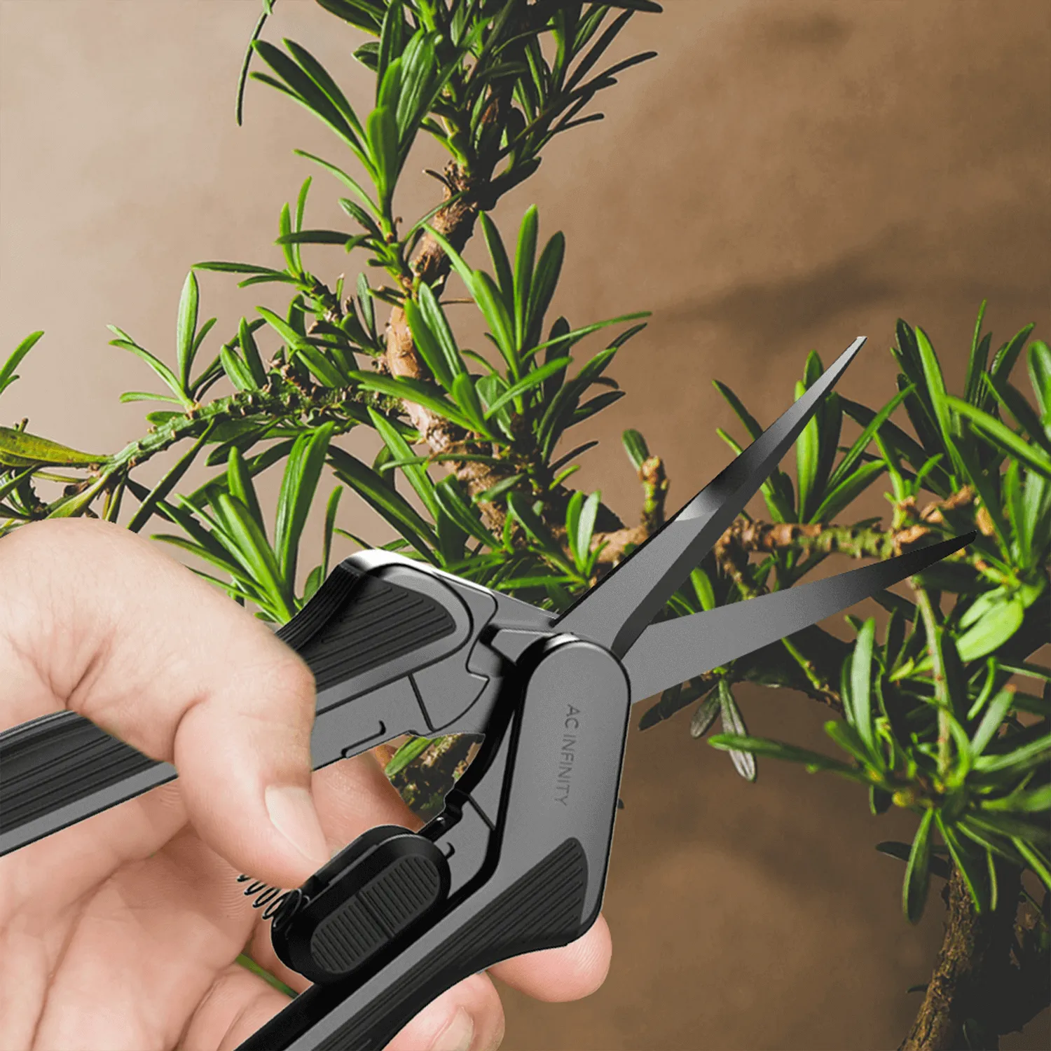 AC Infinity Stainless Steel Curved Pruning Shear, Ergonomic Lightweight, 6.6" Blades, 2-Pack