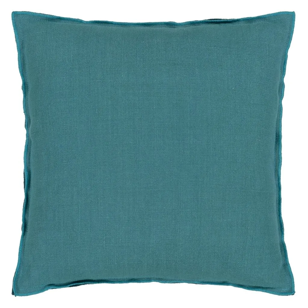Designers Guild Brera Lino Indian Ocean & Teal Linen Decorative Pillow