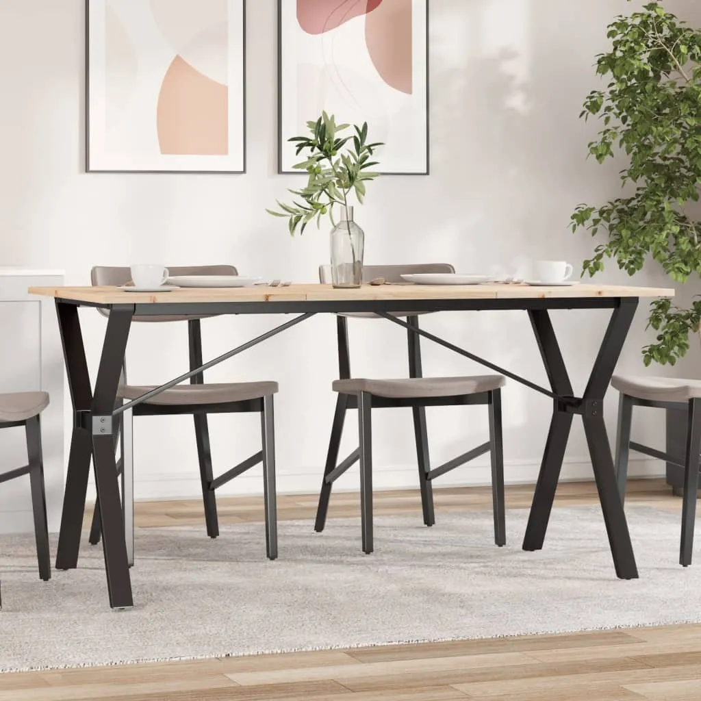 Dining Table Y-Frame 140x80x75 cm Solid Wood Pine and Cast Iron