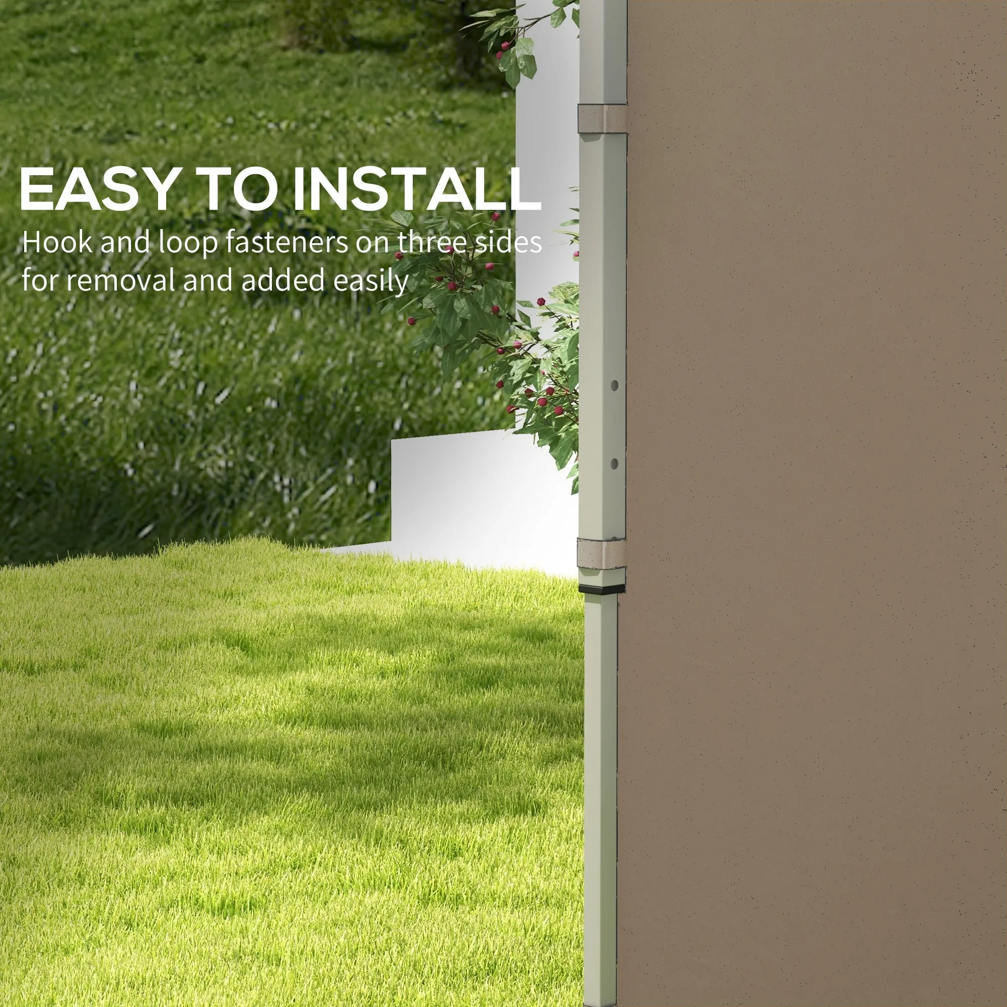 Gazebo Side Panels, 2 Pack Sides Replacement, for 3x3(m) or 3x6m Pop Up Gazebo, with Zipped Doors, Beige