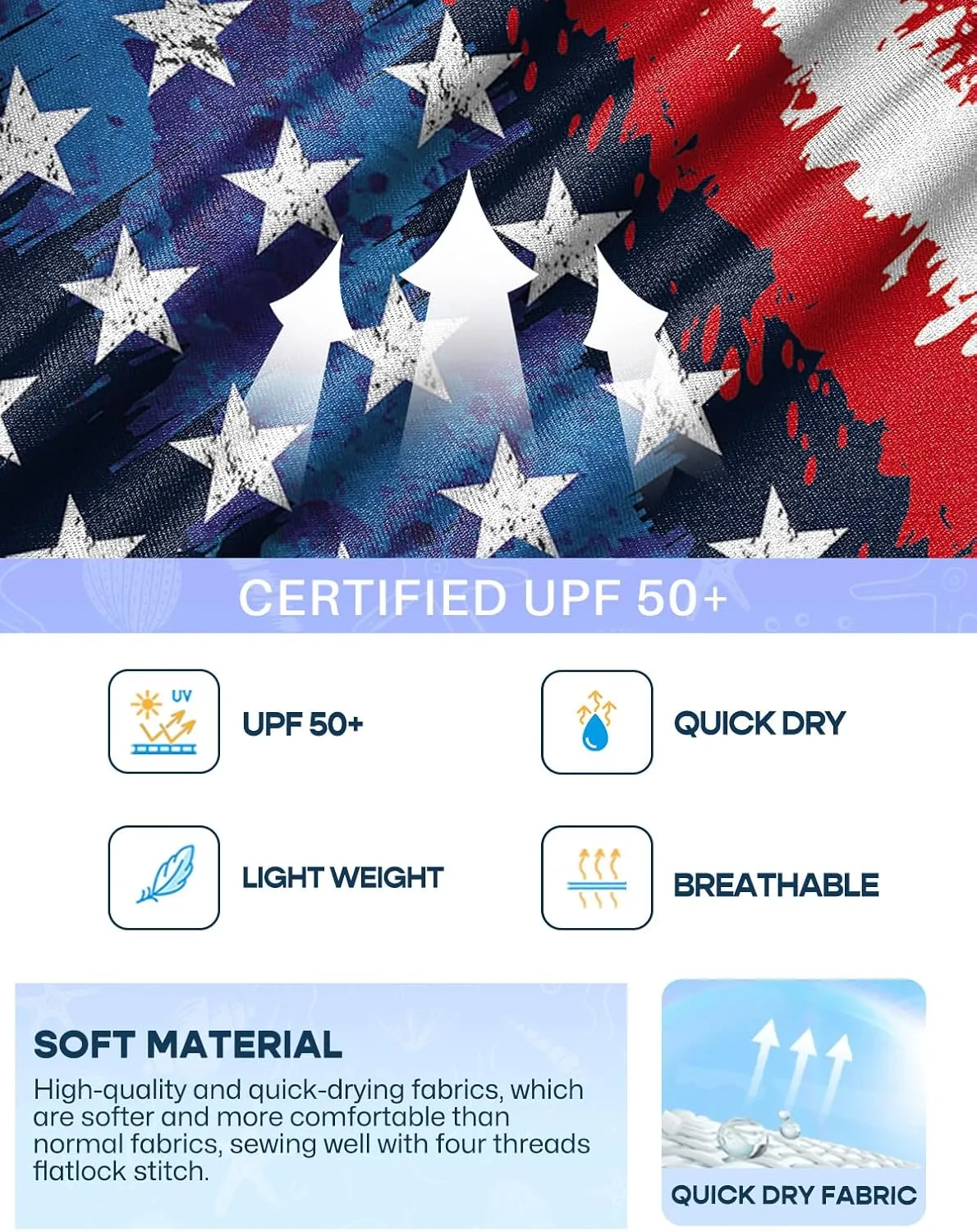Girls 4th of July Summer Elastic Waist Beach Swim Shorts Quick Dry American Flag Swim Trunks with Pockets 5-14 Years