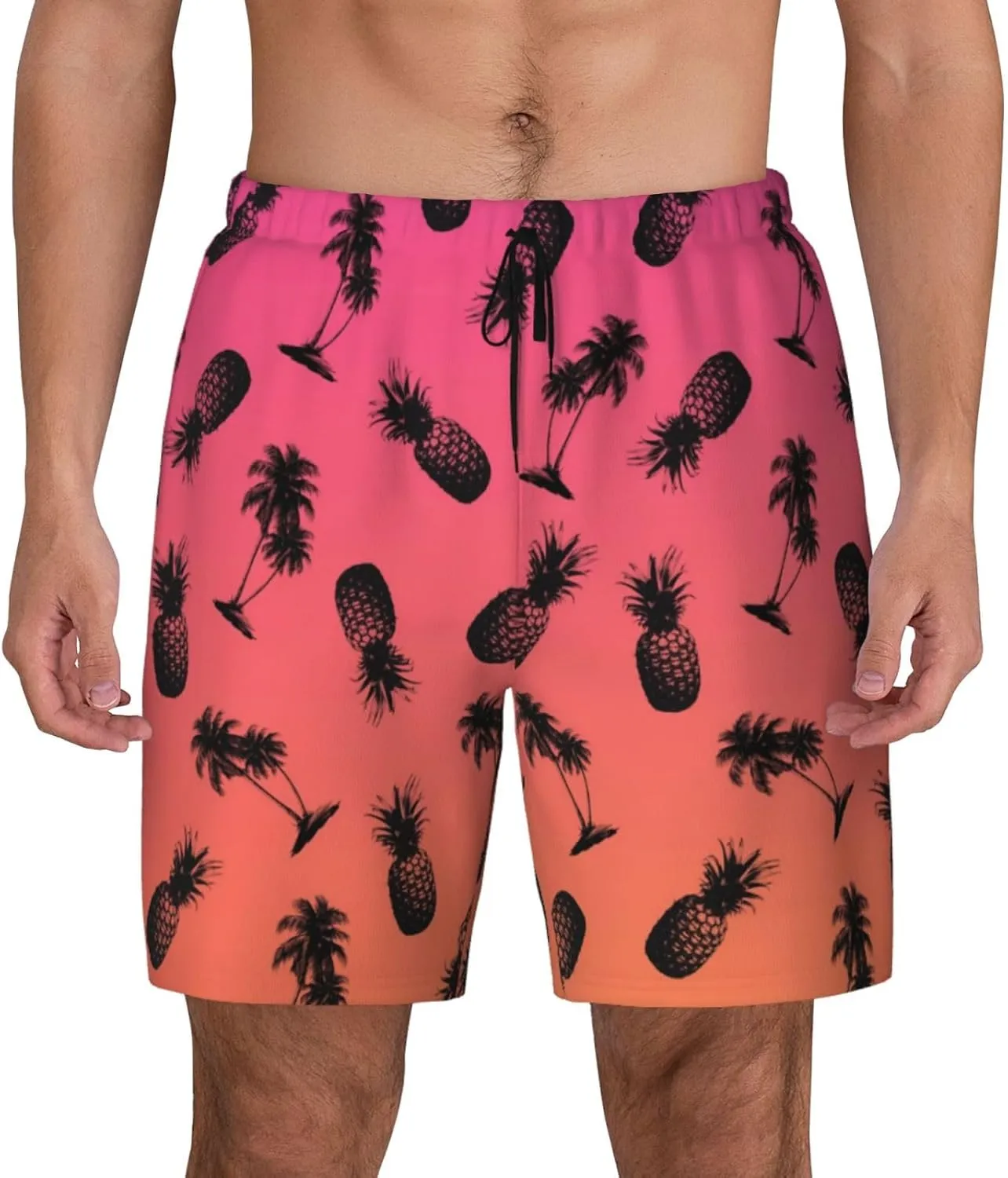 Mens Swim Trunks with Compression Liner Board Shorts Quick Dry Beach Shorts