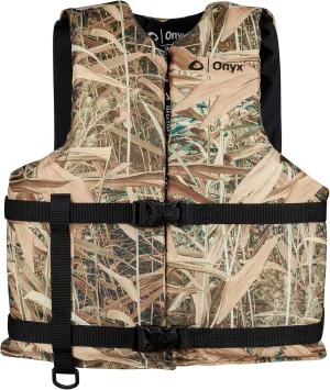 ONYX General Purpose Coast Guard Approved Boating Life Jacket Oversize, Marsh Camo