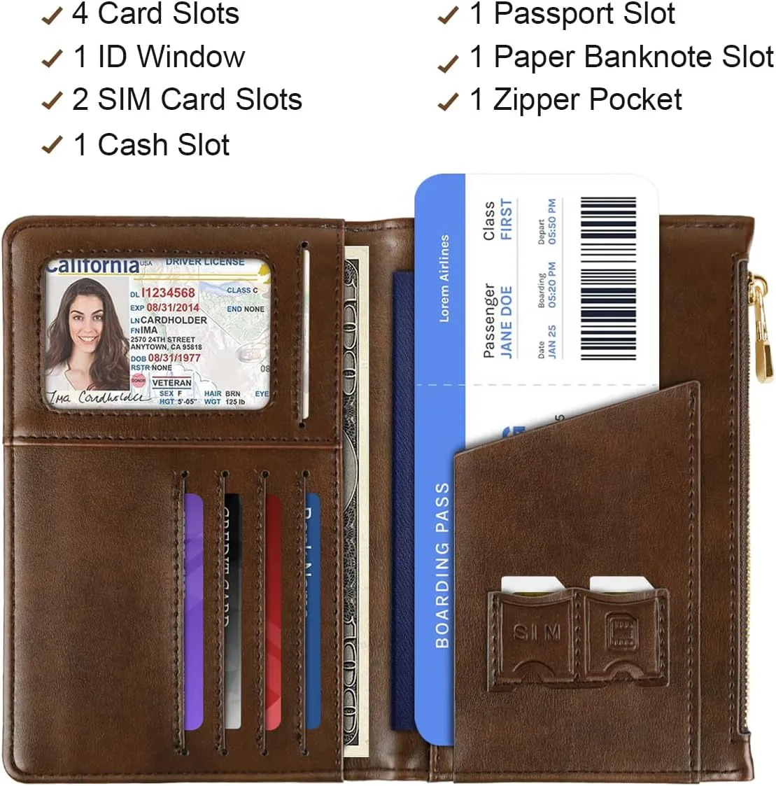 Passport Holder Cover with Zipper Coin Pocket Travel Wallet RFID Blocking Leather Passport Cover Credit Card Holder for Women, Leopard