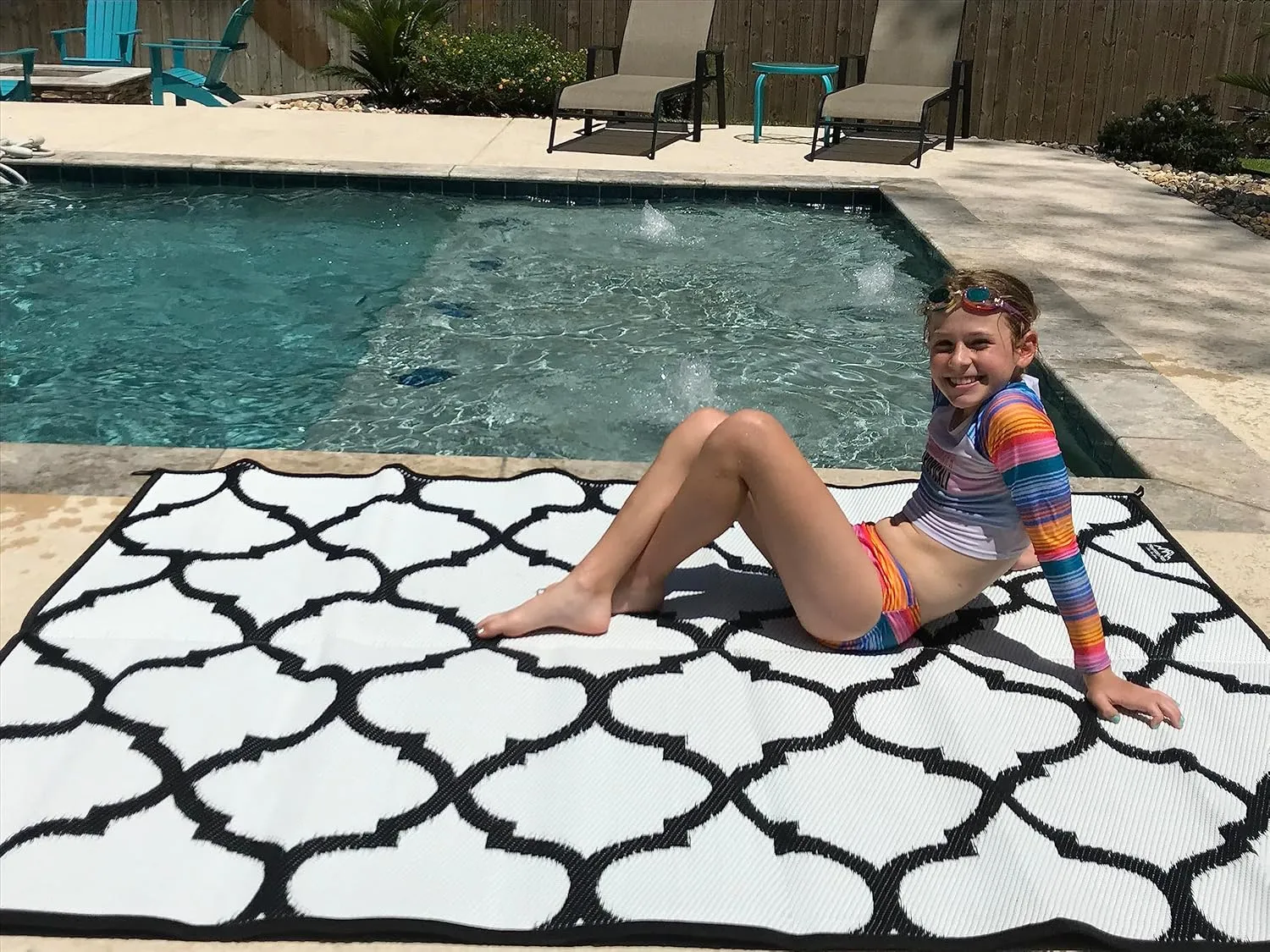 Premium Outdoor RV Patio Mat  Extra Thick 5mm Recycled Polypropylene Rug  Heavy-Duty, Waterproof, Reversible  Luxury Mat for Camping, Beach, Deck, Campsite