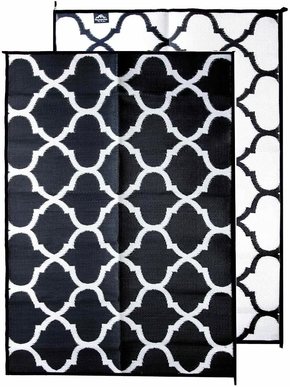Premium Outdoor RV Patio Mat  Extra Thick 5mm Recycled Polypropylene Rug  Heavy-Duty, Waterproof, Reversible  Luxury Mat for Camping, Beach, Deck, Campsite