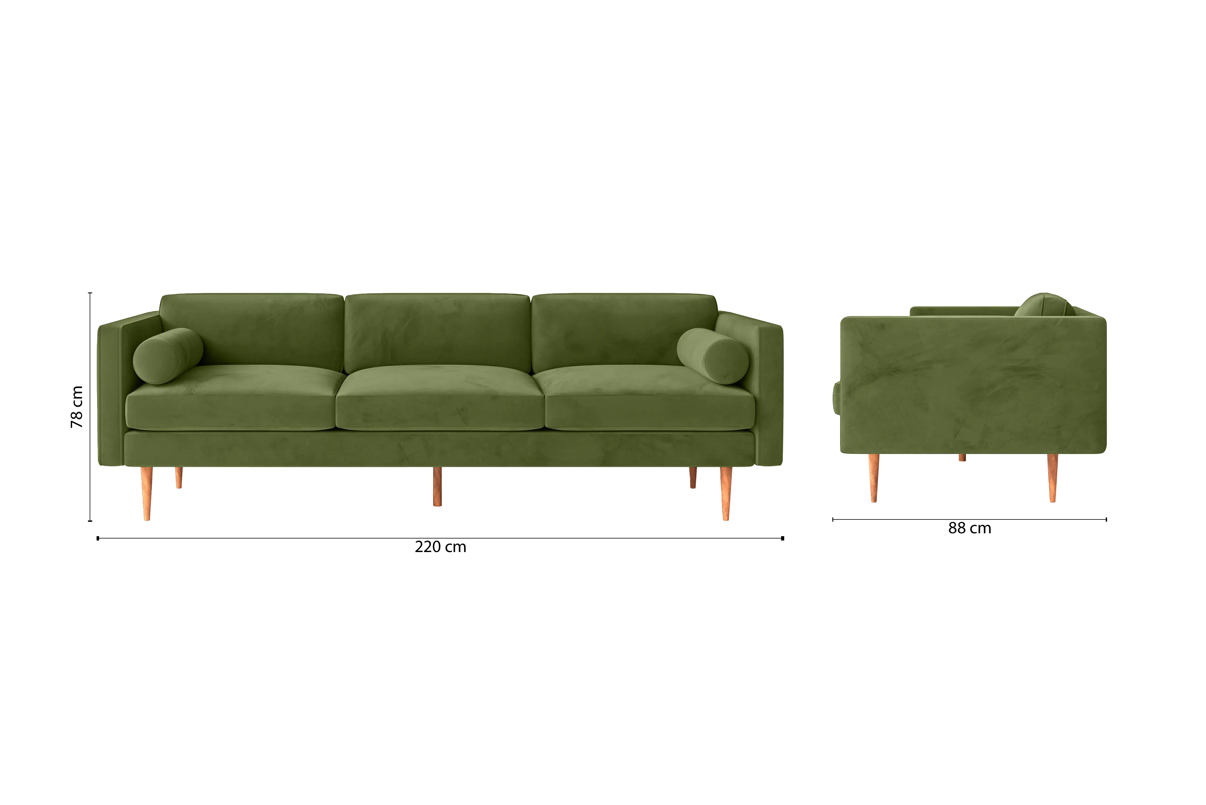 Salerno 4 Seater Sofa Lime Velvet