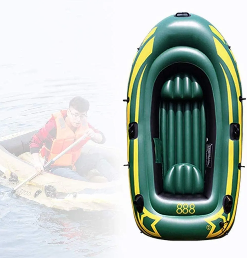 TEmkin Inflatable Kayak 3 Person Inflatable Boat Folding PVC Inflatable Canoe 200Kg Load Bearing with 2 Paddle Mounts for Fishing Diving