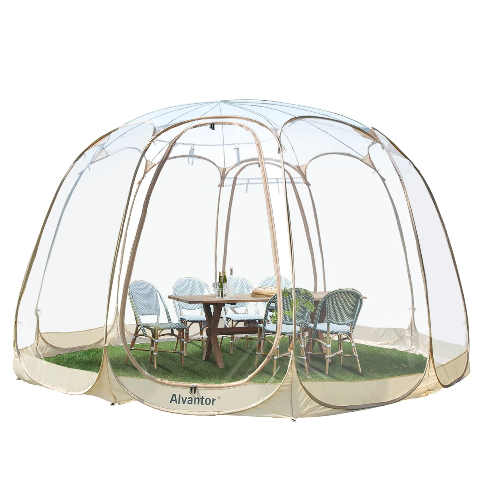 valiant Bubble Tent Canopy Family Camping Pop up Gazebo 15'x15' Beige