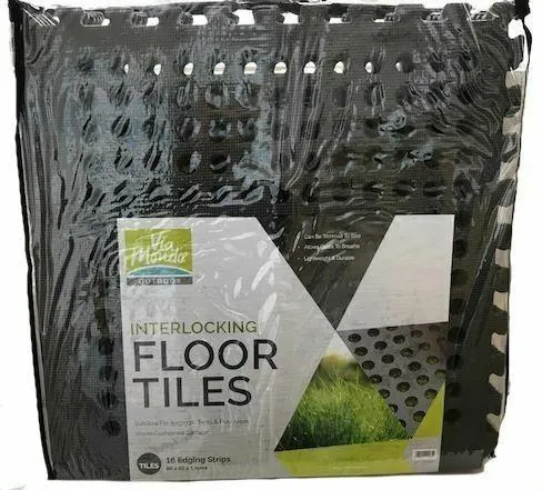 Via Mondo Interlocking Floor Tiles Dark Grey pack of 16