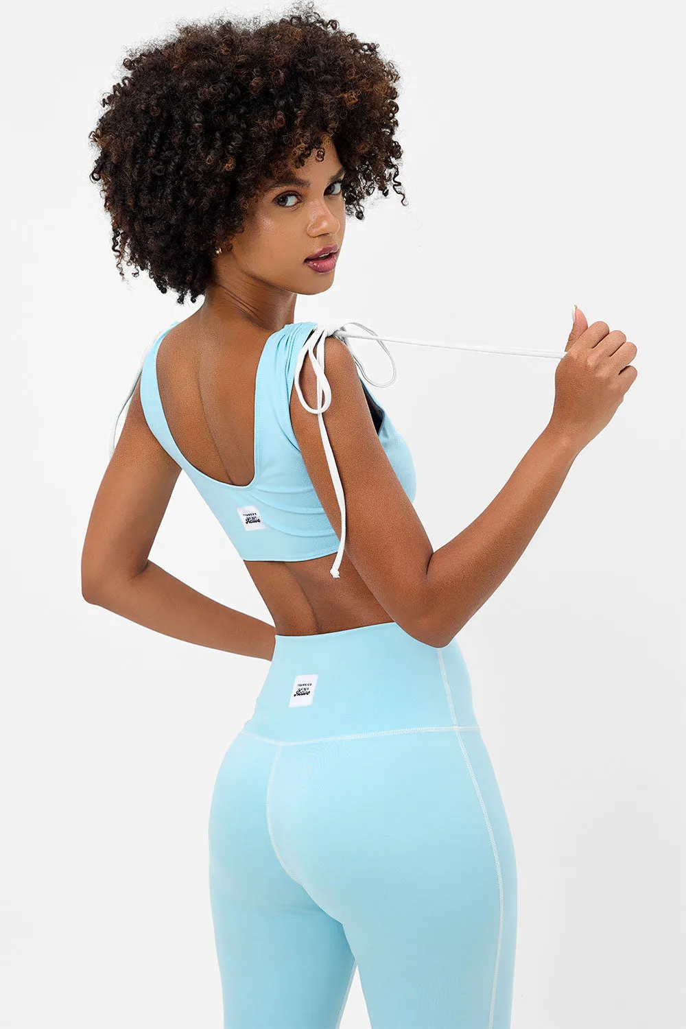 Windy Ruched Crop Top - Baby Blue