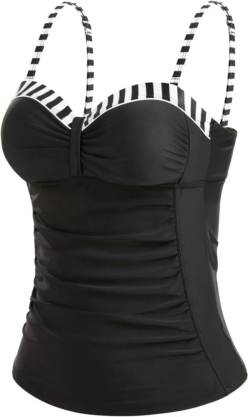 Women's Underwire Tummy Control Swimsuit Top with Push Up - No Bottom Included
