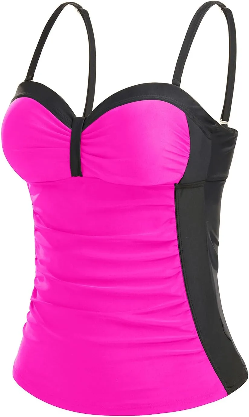 Women's Underwire Tummy Control Swimsuit Top with Push Up - No Bottom Included