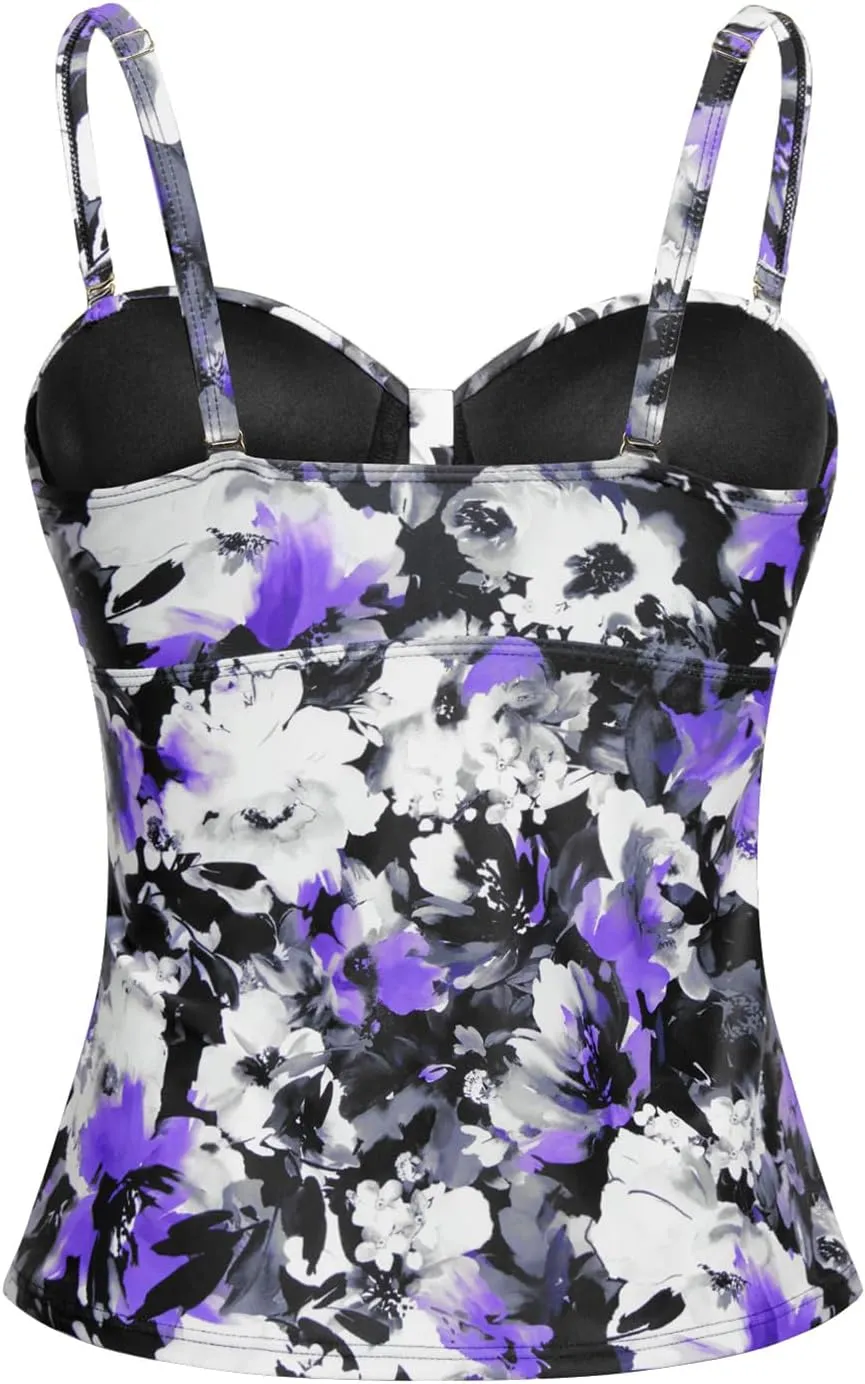 Women's Underwire Tummy Control Swimsuit Top with Push Up - No Bottom Included
