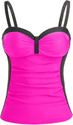 Women's Underwire Tummy Control Swimsuit Top with Push Up - No Bottom Included