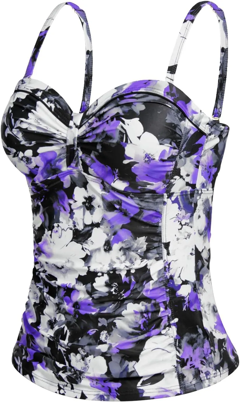 Women's Underwire Tummy Control Swimsuit Top with Push Up - No Bottom Included